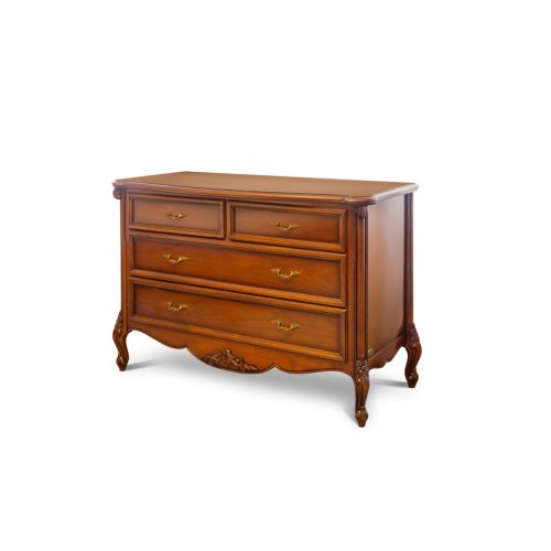 Jasmina, Comodă lemn masiv, maro, mânere aurii, Jasmina, mobilasimex.ro