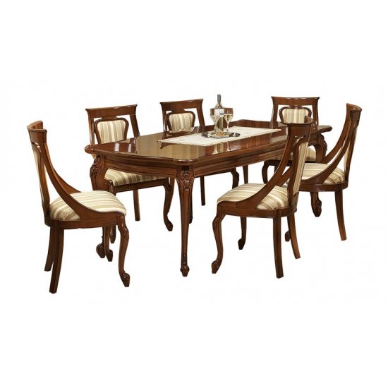 Mese din Lemn Masiv, Masă lemn masiv, maro/alb, extensibilă, dreptunghiulară, Firenze