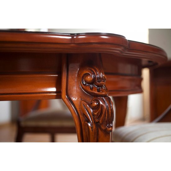 Mese din Lemn Masiv, Masă lemn masiv, maro/alb, extensibilă, rotundă, Firenze