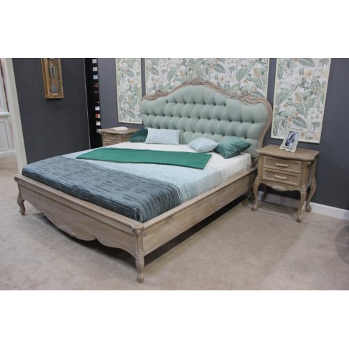 Jasmina, Pat lemn masiv, maro, dublu, 1800, tapisat, inserții ornamentale, Jasmina, mobilasimex.ro