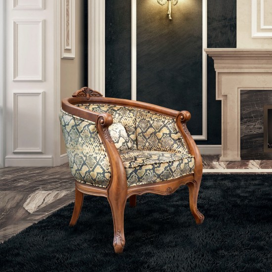 Fotoliu lemn masiv, maro, Contemporan