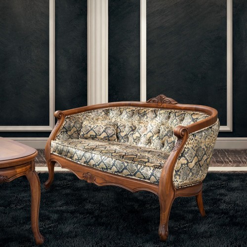 Canapele vintage lemn masiv, Canapea lemn masiv, maro, 2 locuri, Contemporan, mobilasimex.ro