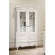 Cristalier lemn masiv, alb, 2 uși, Yana