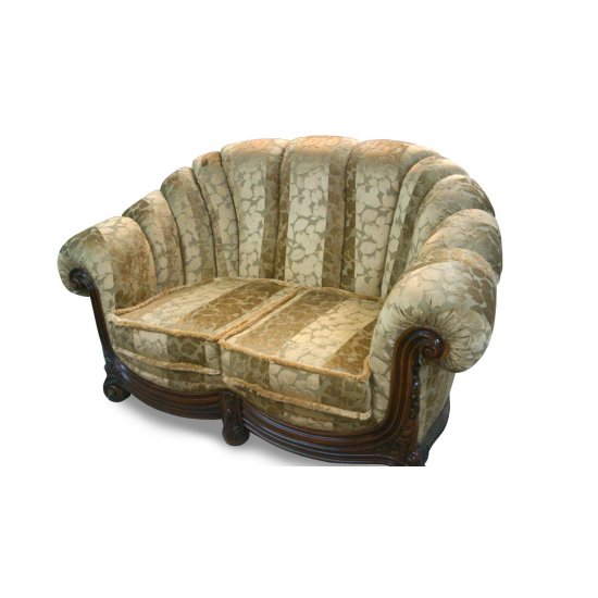 Canapele lemn masiv, Canapea lemn masiv, maro/alb, 2 locuri, Ana