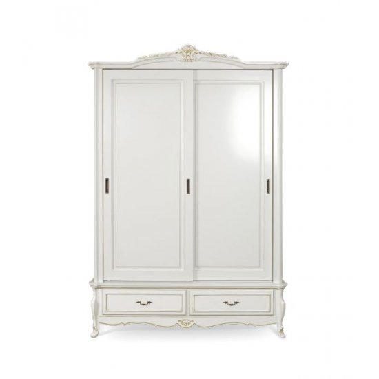 Dulapuri din lemn masiv, Dulap lemn masiv, maro/alb, 2 uși glisante, Arcad