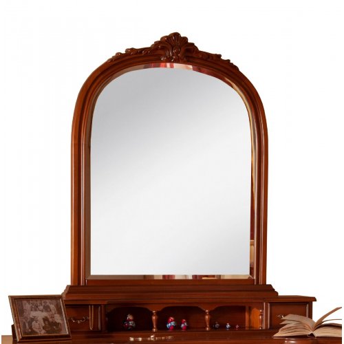 Arcad, Ramă Oglindă Lemn Masiv, Maro/Alb, 2 Sertare, Arcad, mobilasimex.ro