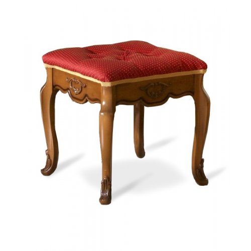 Arcad, Taburet lemn masiv, maro/alb, tapisat, Arcad, mobilasimex.ro