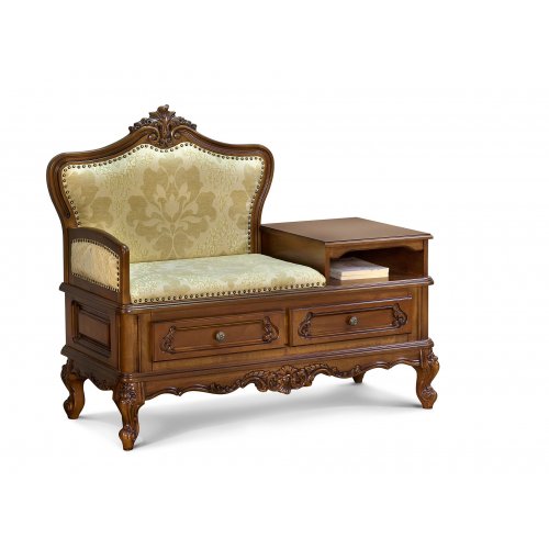 Comparare Produse, Bancă telefon lemn masiv, maro/alb, tapisată, Royal, mobilasimex.ro