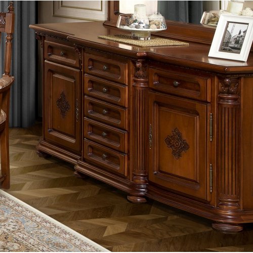 , Bufet lemn masiv, maro alb, 2 uși, 7 sertare, Veneția  Lux, mobilasimex.ro