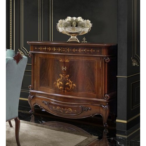 Mona Lisa Lux, Bufet lemn masiv, maro/alb, 2 uși, 2 sertare, Mona Lisa Lux, mobilasimex.ro