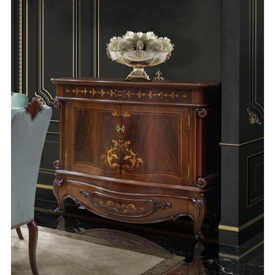 Bufete din Lemn Masiv, Bufet lemn masiv, maro/alb, 2 uși, 2 sertare, Mona Lisa Lux