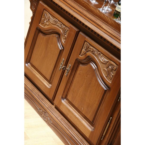 Bufete din Lemn Masiv, Bufet bar lemn masiv, maro/alb, 2 uși, Cristina