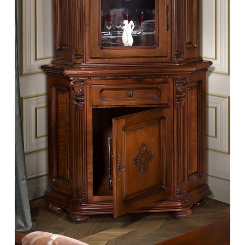 , Bufet colț lemn masiv, maro/alb, 1 ușă, 1 sertar, Veneția Lux, mobilasimex.ro