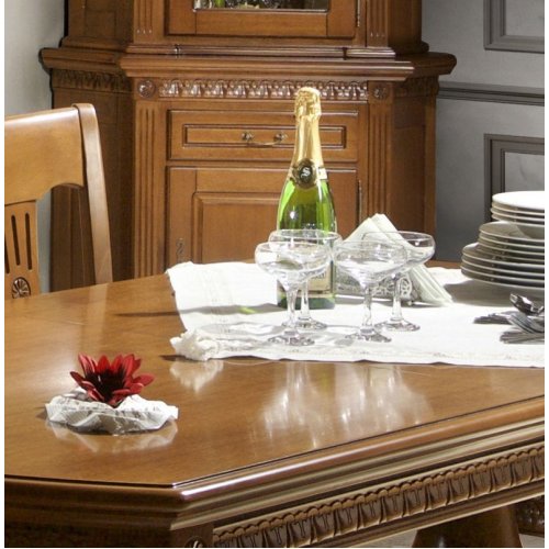 Venetia, Bufet colț lemn masiv, maro/alb, detalii ornamentale, Veneția, mobilasimex.ro