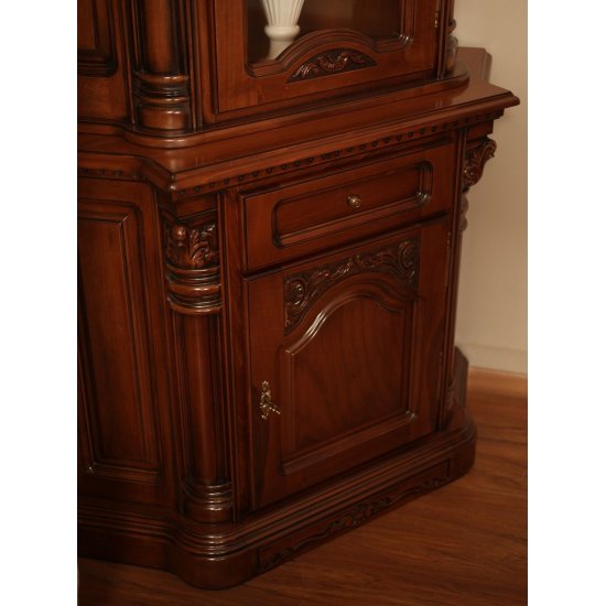 Bufete din Lemn Masiv, Bufet colț lemn masiv, maro/alb, inserții Rococo, Cristina