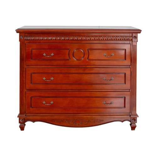 Carina, Comodă lemn masiv, maro/alb, 3 uși, Carina, mobilasimex.ro