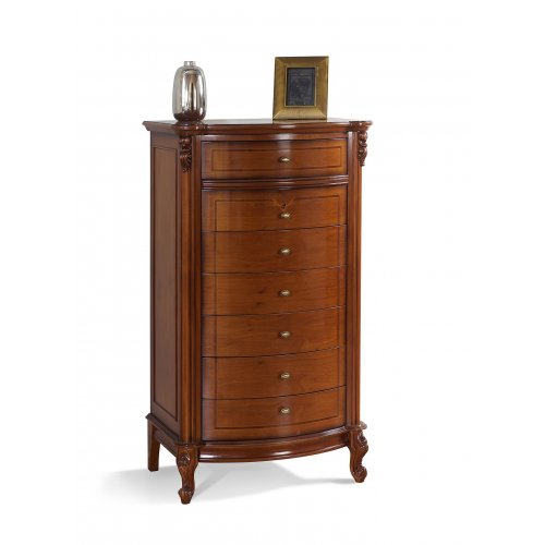 Casetieră lemn masiv – Destinată celor ce iubesc extraordinarul, Casetieră lemn masiv, maro/alb, 7 sertare, Firenze, mobilasimex.ro