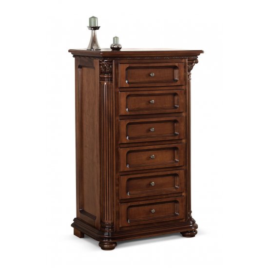 Casetiere din Lemn Masiv, Casetieră lemn masiv, maro/alb, 6 sertare, Veneția Lux