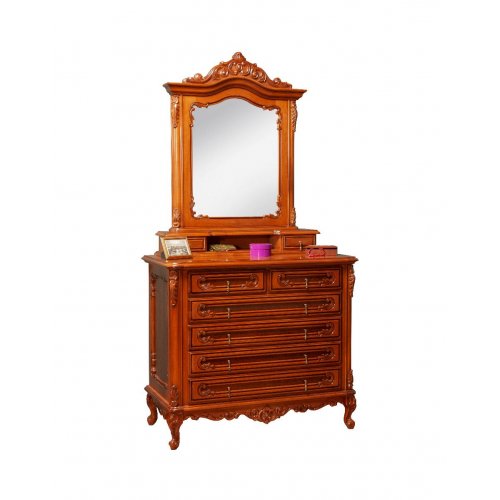 Comode lemn masiv, Comodă lemn masiv, maro/alb, cu sertare, Cleopatra, mobilasimex.ro