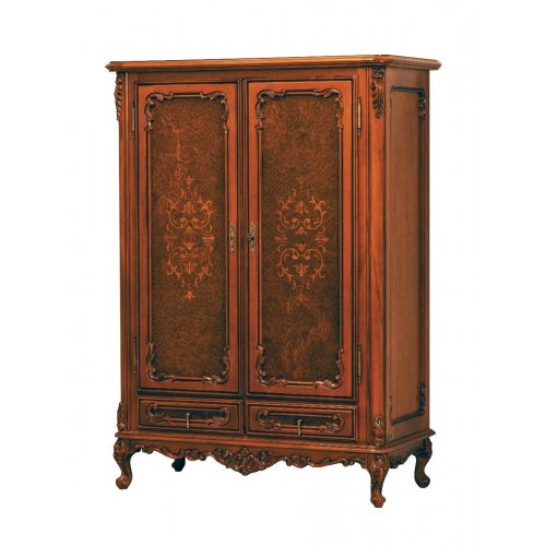 Comode lemn masiv, Comodă lemn masiv, bar, maro/alb, 2 uși, 2 sertare, Cleopatra, mobilasimex.ro