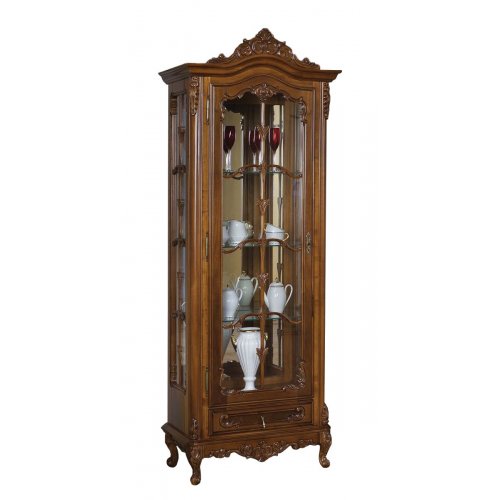 Cleopatra, Cristalier lemn masiv, maro/alb, 1 ușă, stânga, Cleopatra, mobilasimex.ro