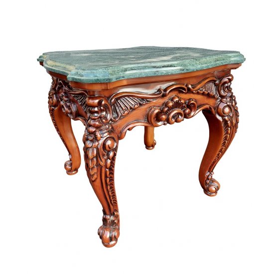 Mese din Lemn Masiv, Măsuță lemn masiv, maro/alb, cafea, marmură, Cleopatra Lux