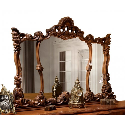 Rama oglina lemn masiv – Pentru crearea unor iluzii optice inedite, Oglindă Lemn Masiv, Maro/Alb, inserții ornamentale manuale, Cleopatra Lux, mobilasimex.ro