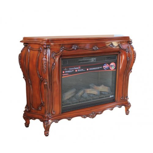 Semineu lemn masiv – Pentru crearea unor seri de poveste, Șemineu lemn masiv, maro/alb, cu mecanism, Cleopatra Lux, mobilasimex.ro