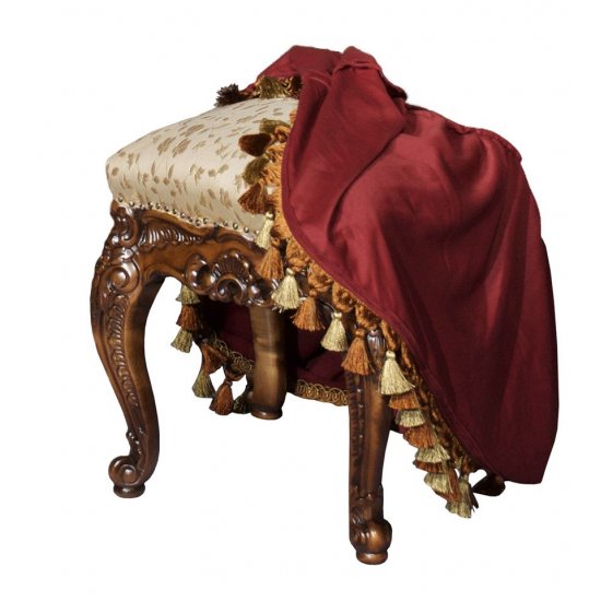 Tabureti din lemn masiv, Taburet lemn masiv, maro/alb, ornamente manuale, Cleopatra Lux