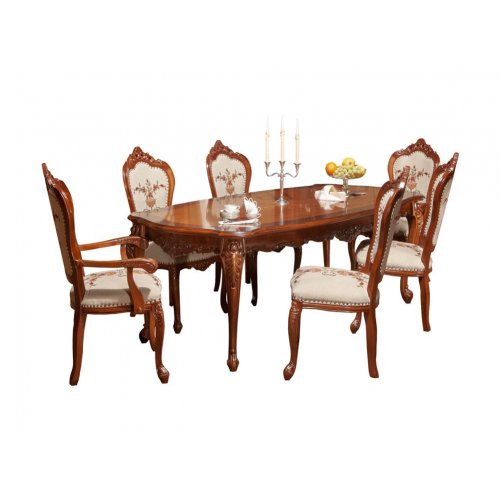 Cleopatra, Masă lemn masiv, maro/alb, extensibilă, Cleopatra, mobilasimex.ro