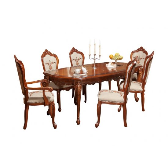 Mese din Lemn Masiv, Masă lemn masiv, maro/alb, extensibilă, Cleopatra