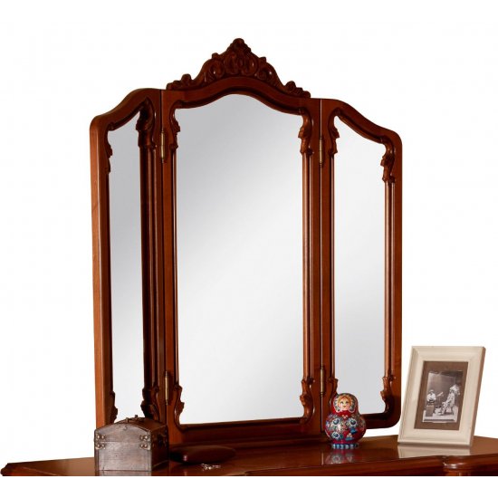 Rame Oglinzi din Lemn Masiv, Ramă Oglindă Lemn Masiv, Maro/Alb, stil Rococo, Cleopatra