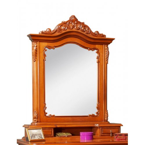 Cleopatra, Ramă Oglindă Lemn Masiv, Maro/Alb, 2 Sertare, Cleopatra, mobilasimex.ro