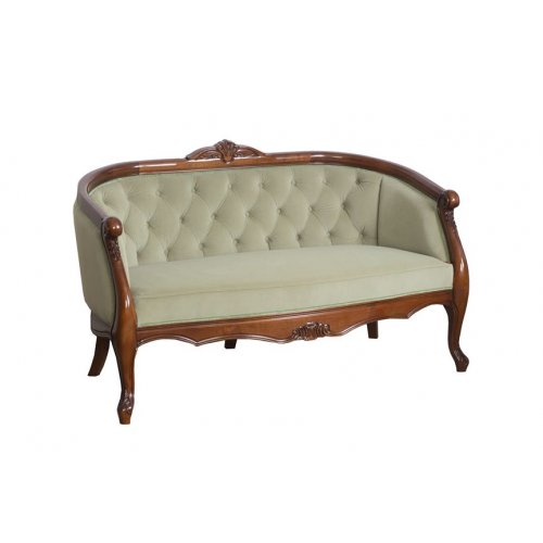 Canapele vintage lemn masiv, Canapea lemn masiv, maro/alb, 2 locuri, Contemporan, mobilasimex.ro