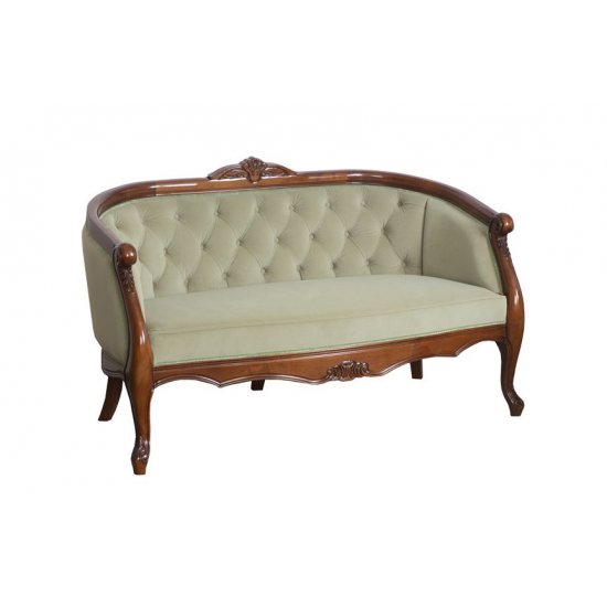 Canapele lemn masiv, Canapea lemn masiv, maro/alb, 2 locuri, Contemporan