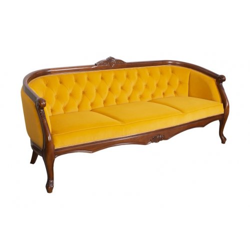 Canapele vintage lemn masiv, Canapea lemn masiv, maro/alb, 3 locuri, Contemporan, mobilasimex.ro