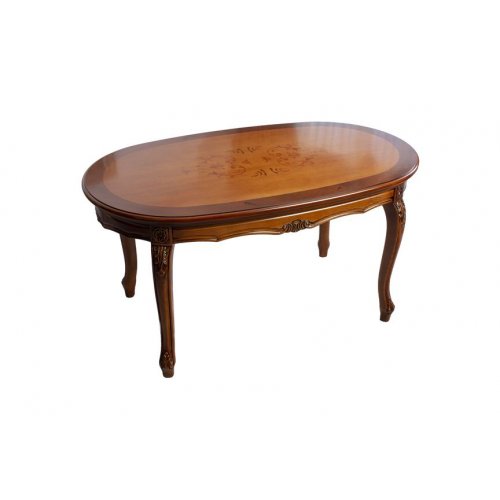 Contemporan, Masuță lemn masiv, maro/alb, ovală, Contemporan, mobilasimex.ro