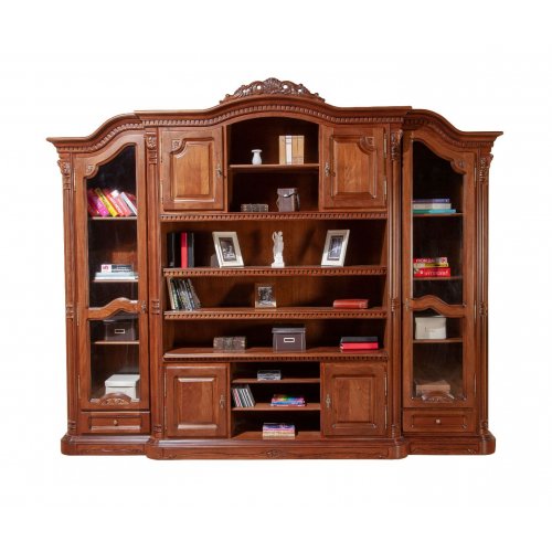 Bibliotecă lemn masiv, Bibliotecă lemn masiv, maro/alb, plasmă, Cristina, mobilasimex.ro