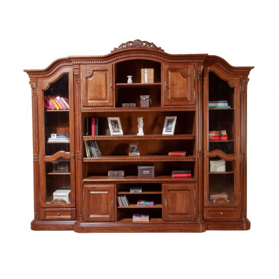 Biblioteci din lemn masiv, Bibliotecă lemn masiv, maro/alb, plasmă, Cristina