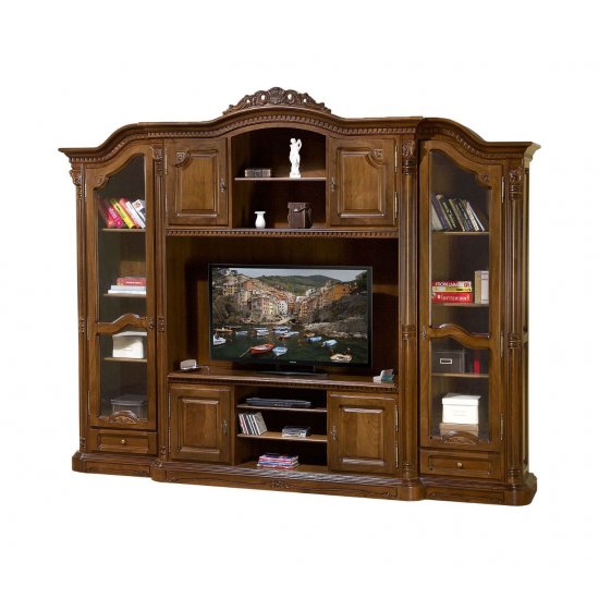 Biblioteci din lemn masiv, Bibliotecă lemn masiv, maro/alb, plasmă, Cristina