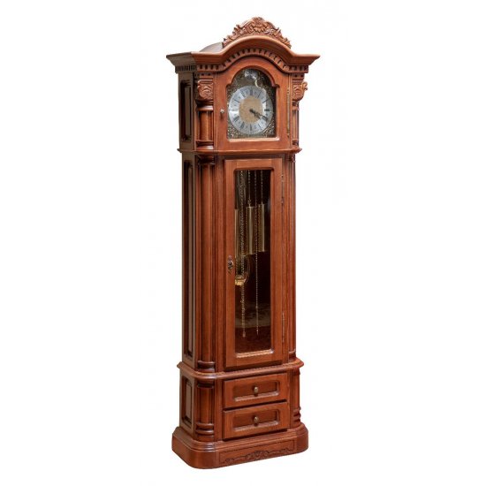 Carcase Ceas din Lemn Masiv, Carcasă ceas lemn masiv, cu mecanism, 1 ușă, 2 sertare, Cristina