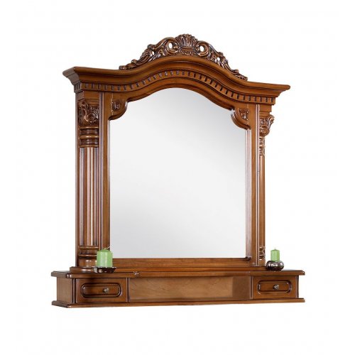 Comparare Produse, Ramă Oglindă Lemn Masiv, Maro/Alb, 2 Sertare, Cristina, mobilasimex.ro