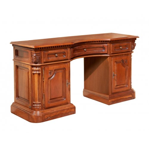 Toaletă lemn masiv – Destinată exclusiv momentelor de răsfăț, Toaletă lemn masiv, maro/alb, 2 uși, 3 sertare, Cristina, mobilasimex.ro