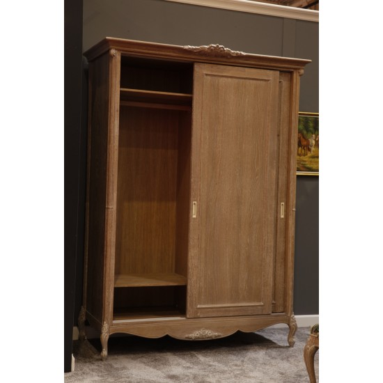 Dulap lemn masiv, maro, 2 uși glisante, inserții ornamentale, Jasmina