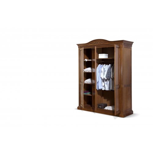 Dulapuri lemn masiv, Dulap lemn masiv, maro/alb, 3 uși, Veneția, mobilasimex.ro