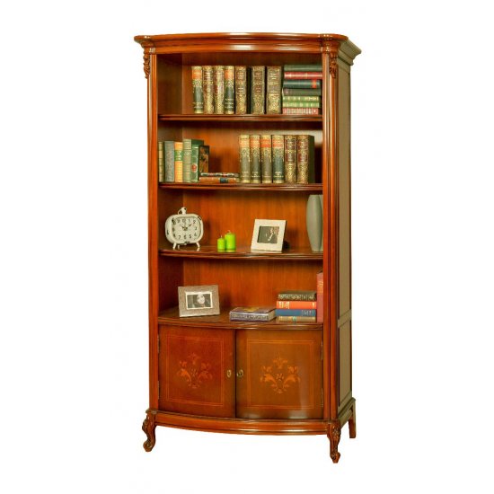 Biblioteci din lemn masiv, Bibliotecă lemn masiv, maro/alb, 4 uși, Firenze