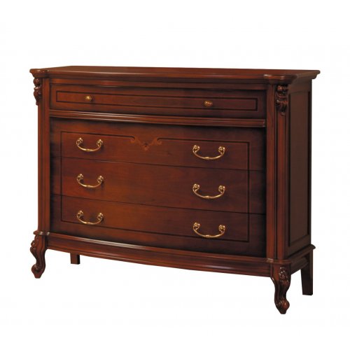 Comode lemn masiv, Comodă lemn masiv, maro/alb, mânere aurii, Firenze, mobilasimex.ro