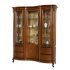 Cristalier lemn masiv, maro/alb, 3 uși, Firenze