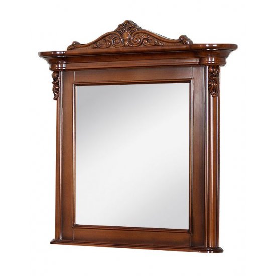 Rame Oglinzi din Lemn Masiv, Oglindă toaletă lemn masiv, maro/alb, dreptunghiulară, Firenze