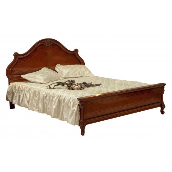Paturi din lemn masiv, Pat lemn masiv, maro/alb, dublu, 1600, Md 1, ramă ornamentată, Firenze